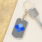 OK Blockchain (OKB) Crypto Cryptocurrency Keychain Stainless Steel or 18k Gold Dog Tag Keyring-Express Your Love Gifts