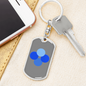 OK Blockchain (OKB) Crypto Cryptocurrency Keychain Stainless Steel or 18k Gold Dog Tag Keyring-Express Your Love Gifts
