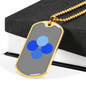 OK Blockchain (OKB) Crypto Necklace Stainless Steel or 18k Gold Dog Tag 24" Chain-Express Your Love Gifts