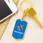 Oklahoma State Flag Keychain Dog Tag Stainless Steel or 18k Gold-Express Your Love Gifts