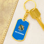 Oklahoma State Flag Keychain Dog Tag Stainless Steel or 18k Gold-Express Your Love Gifts