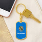 Oklahoma State Flag Keychain Dog Tag Stainless Steel or 18k Gold-Express Your Love Gifts
