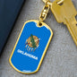 Oklahoma State Flag Keychain Dog Tag Stainless Steel or 18k Gold-Express Your Love Gifts