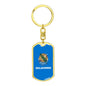 Oklahoma State Flag Keychain Dog Tag Stainless Steel or 18k Gold-Express Your Love Gifts