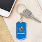 Oklahoma State Flag Keychain Dog Tag Stainless Steel or 18k Gold-Express Your Love Gifts