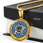 Oklahoma State Seal Necklace Circle Pendant Stainless Steel or 18k Gold 18-22"-Express Your Love Gifts