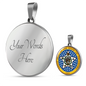 Oklahoma State Seal Necklace Circle Pendant Stainless Steel or 18k Gold 18-22"-Express Your Love Gifts