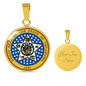 Oklahoma State Seal Necklace Circle Pendant Stainless Steel or 18k Gold 18-22"-Express Your Love Gifts