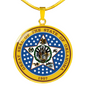 Oklahoma State Seal Necklace Circle Pendant Stainless Steel or 18k Gold 18-22"-Express Your Love Gifts
