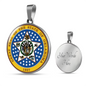 Oklahoma State Seal Necklace Circle Pendant Stainless Steel or 18k Gold 18-22"-Express Your Love Gifts