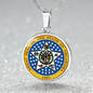 Oklahoma State Seal Necklace Circle Pendant Stainless Steel or 18k Gold 18-22"-Express Your Love Gifts