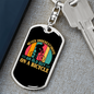 Old Guy On A Bicycle Cycling Keychain Stainless Steel or 18k Gold Dog Tag Keyring-Express Your Love Gifts