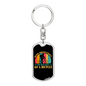 Old Guy On A Bicycle Cycling Keychain Stainless Steel or 18k Gold Dog Tag Keyring-Express Your Love Gifts