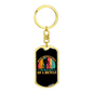 Old Guy On A Bicycle Cycling Keychain Stainless Steel or 18k Gold Dog Tag Keyring-Express Your Love Gifts