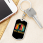 Old Guy On A Bicycle Cycling Keychain Stainless Steel or 18k Gold Dog Tag Keyring-Express Your Love Gifts