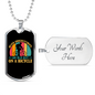 Old Guy On A Bicycle Cycling Necklace Stainless Steel or 18k Gold Dog Tag 24"-Express Your Love Gifts
