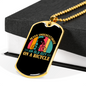Old Guy On A Bicycle Cycling Necklace Stainless Steel or 18k Gold Dog Tag 24"-Express Your Love Gifts