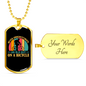 Old Guy On A Bicycle Cycling Necklace Stainless Steel or 18k Gold Dog Tag 24"-Express Your Love Gifts