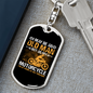 Old Man On Motorcycle Biker Keychain Stainless Steel or 18k Gold Dog Tag Keyring-Express Your Love Gifts