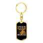 Old Man On Motorcycle Biker Keychain Stainless Steel or 18k Gold Dog Tag Keyring-Express Your Love Gifts