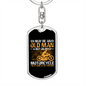 Old Man On Motorcycle Biker Keychain Stainless Steel or 18k Gold Dog Tag Keyring-Express Your Love Gifts