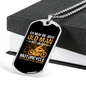 Old Man On Motorcycle Biker Necklace Stainless Steel or 18k Gold Dog Tag 24"-Express Your Love Gifts
