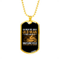 Old Man On Motorcycle Biker Necklace Stainless Steel or 18k Gold Dog Tag 24"-Express Your Love Gifts