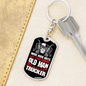Old Man Trucker Swivel Keychain Dog Tag Stainless Steel or 18k Gold-Express Your Love Gifts