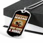 Old Man Who Rides a Horse Horse Necklace Stainless Steel or 18k Gold Dog Tag 24" Chain-Express Your Love Gifts