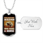 Old Man Who Rides a Horse Horse Necklace Stainless Steel or 18k Gold Dog Tag 24" Chain-Express Your Love Gifts