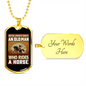 Old Man Who Rides a Horse Horse Necklace Stainless Steel or 18k Gold Dog Tag 24" Chain-Express Your Love Gifts