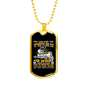 Old School Trucker Dog Tag Stainless Steel or 18k Gold 24" Chain-Express Your Love Gifts