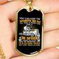 Old School Trucker Dog Tag Stainless Steel or 18k Gold 24" Chain-Express Your Love Gifts