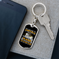 Old School Trucker Swivel Keychain Dog Tag Stainless Steel or 18k Gold-Express Your Love Gifts