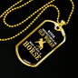 Old Woman Horse Horse Necklace Stainless Steel or 18k Gold Dog Tag 24" Chain-Express Your Love Gifts