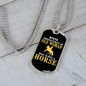 Old Woman Horse Horse Necklace Stainless Steel or 18k Gold Dog Tag 24" Chain-Express Your Love Gifts