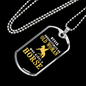 Old Woman Horse Horse Necklace Stainless Steel or 18k Gold Dog Tag 24" Chain-Express Your Love Gifts