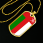 Oman Flag Necklace Stainless Steel or 18k Gold Dog Tag 24" Chain-Express Your Love Gifts