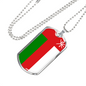 Oman Flag Necklace Stainless Steel or 18k Gold Dog Tag 24" Chain-Express Your Love Gifts