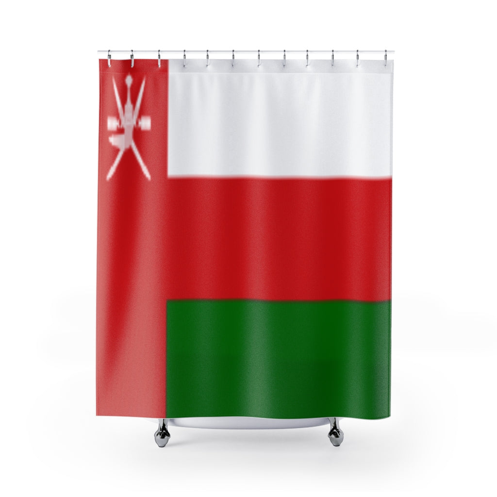 Oman Flag Stylish Design 71" x 74" Elegant Waterproof Shower Curtain for a Spa-like Bathroom Paradise Exceptional Craftsmanship-Express Your Love Gifts