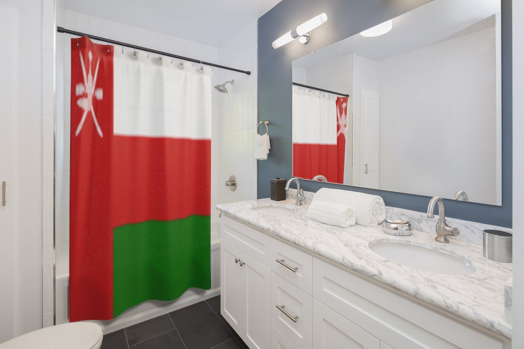 Oman Flag Stylish Design 71" x 74" Elegant Waterproof Shower Curtain for a Spa-like Bathroom Paradise Exceptional Craftsmanship-Express Your Love Gifts