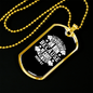 On Him Because He CAres Christian Necklace Stainless Steel or 18k Gold Dog Tag 24" Chain-Express Your Love Gifts