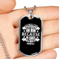 On Him Because He CAres Christian Necklace Stainless Steel or 18k Gold Dog Tag 24" Chain-Express Your Love Gifts
