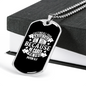 On Him Because He CAres Christian Necklace Stainless Steel or 18k Gold Dog Tag 24" Chain-Express Your Love Gifts