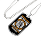 On The Lord Psalm 55:22 Necklace Stainless Steel or 18k Gold Dog Tag 24" Chain-Express Your Love Gifts