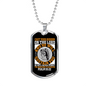 On The Lord Psalm 55:22 Necklace Stainless Steel or 18k Gold Dog Tag 24" Chain-Express Your Love Gifts