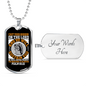 On The Lord Psalm 55:22 Necklace Stainless Steel or 18k Gold Dog Tag 24" Chain-Express Your Love Gifts
