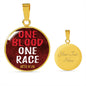One Blood One Race Acts 17:26 Bible Verse Circle Necklace Stainless Steel or 18k Gold 18-22"-Express Your Love Gifts