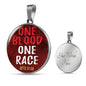 One Blood One Race Acts 17:26 Bible Verse Circle Necklace Stainless Steel or 18k Gold 18-22"-Express Your Love Gifts