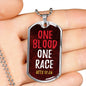 One Blood One Race Acts 17:26 Necklace Stainless Steel or 18k Gold Dog Tag 24" Chain-Express Your Love Gifts